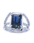 4.51 ct. EGL Certified Untreated Women's Blue Sapphire Engagement Ring 18K White Gold