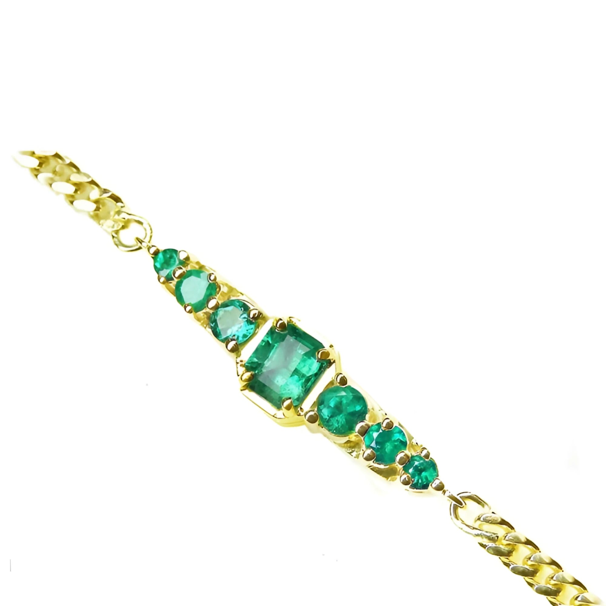 A stunning collection of emerald bracelets for women, featuring natural Colombian emeralds sourced from the renowned Muzo mines.