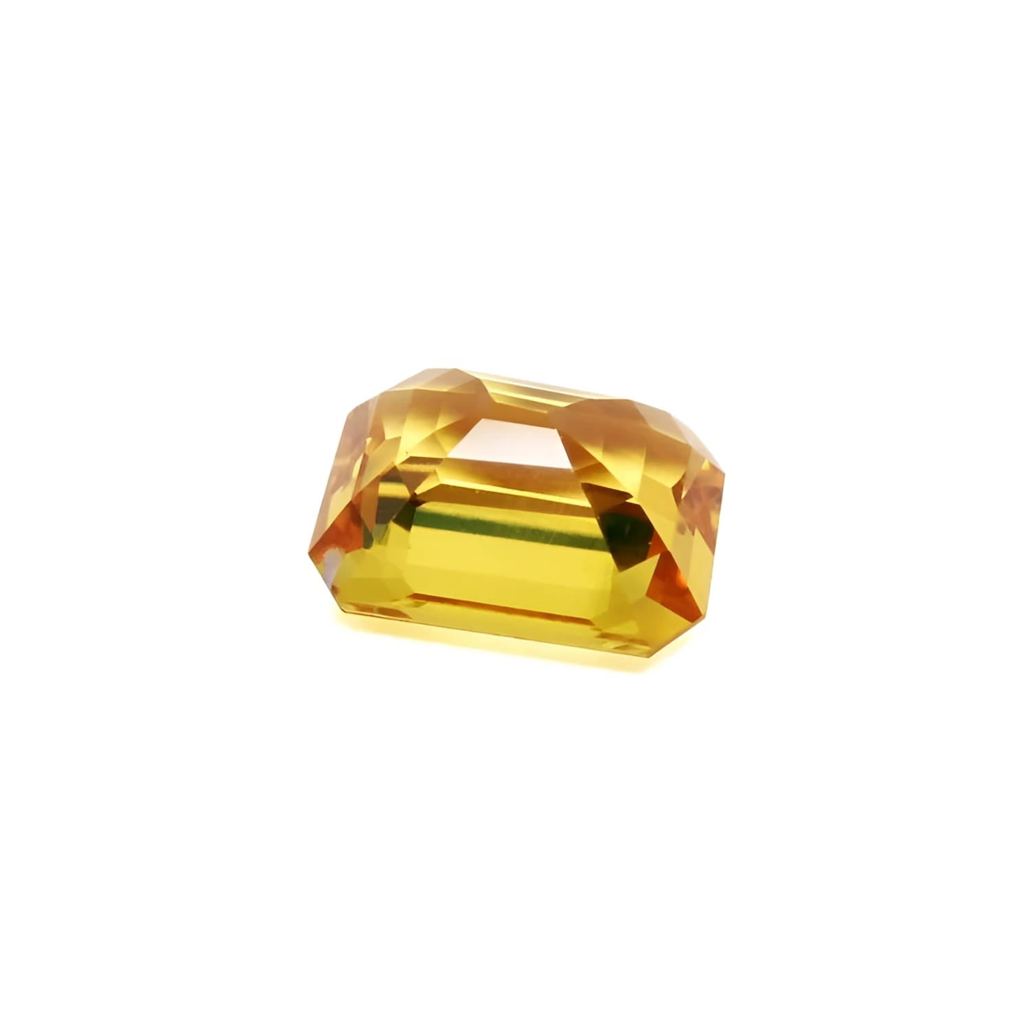 3.75 ct. vivid yellow emerald cut natural sapphire from Sri Lanka.